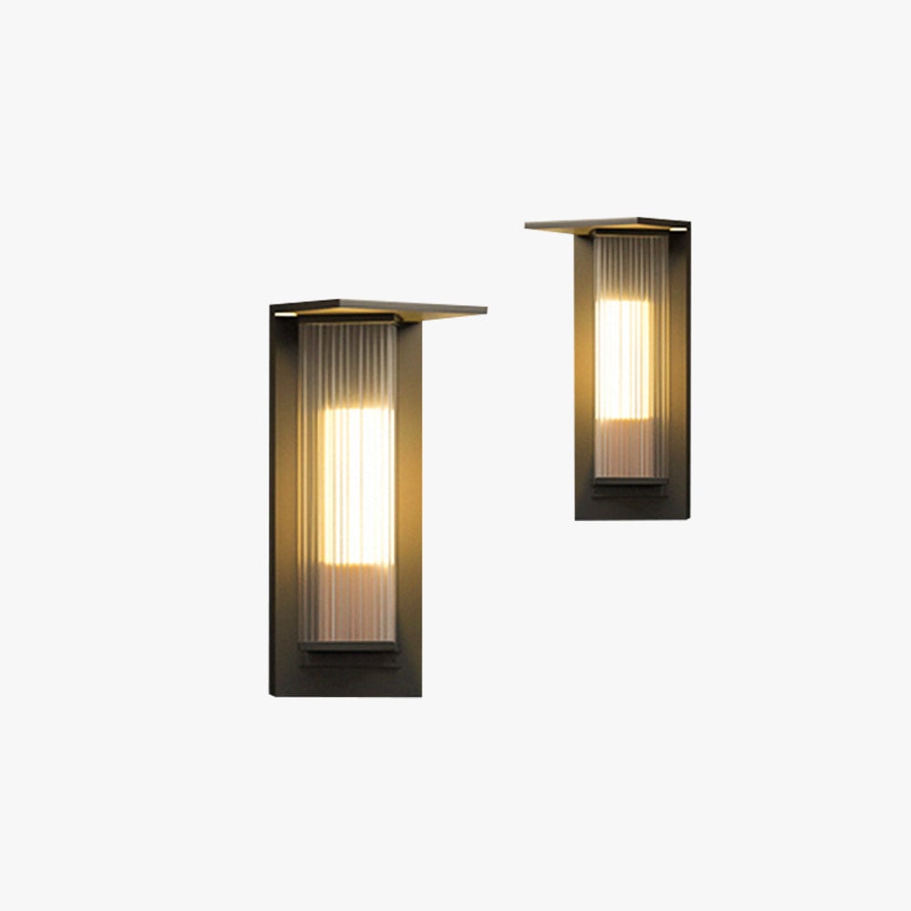 Orr Modern Rectangular Acrylic Outdoor Wall Lamp, Black/Transparent - Lumpaz