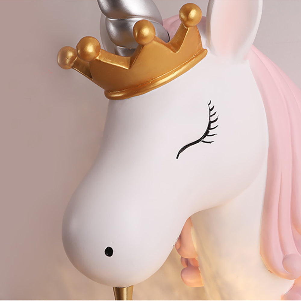 Minori Modern Unicorn/Strawberry Art Wall Lamp, Pink/Blue - Lumpaz