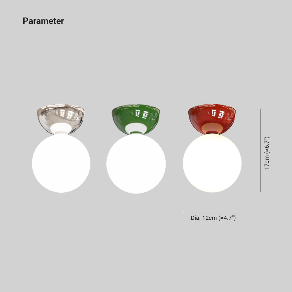 Valentina Vintage Cream Style Ceiling Light Red Chrome Green Bedroom - Lumpaz
