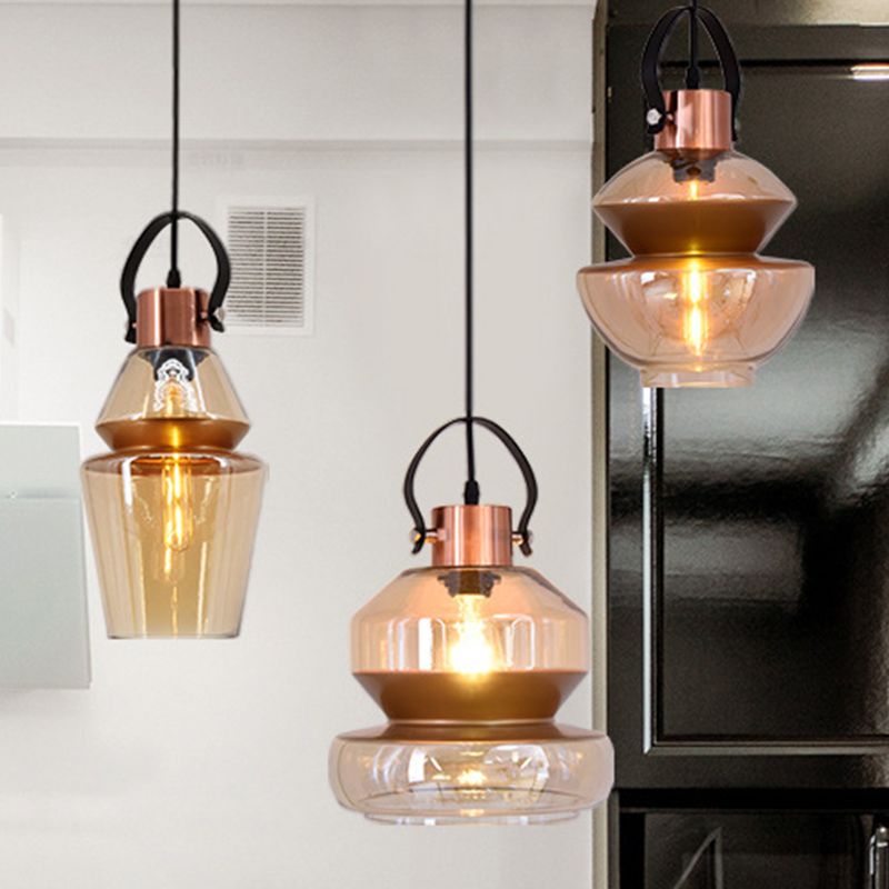 Alessio Copper Clear Glass Pendant Light - Lumpaz