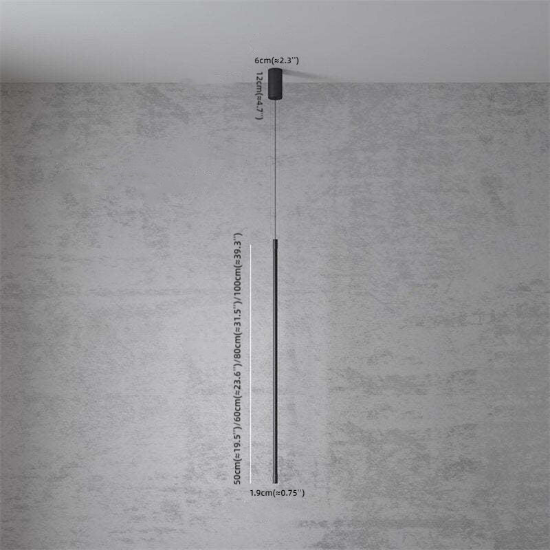 Edge Minimalist Linear Metal/Acrylic Pendant Light, Black - Lumpaz