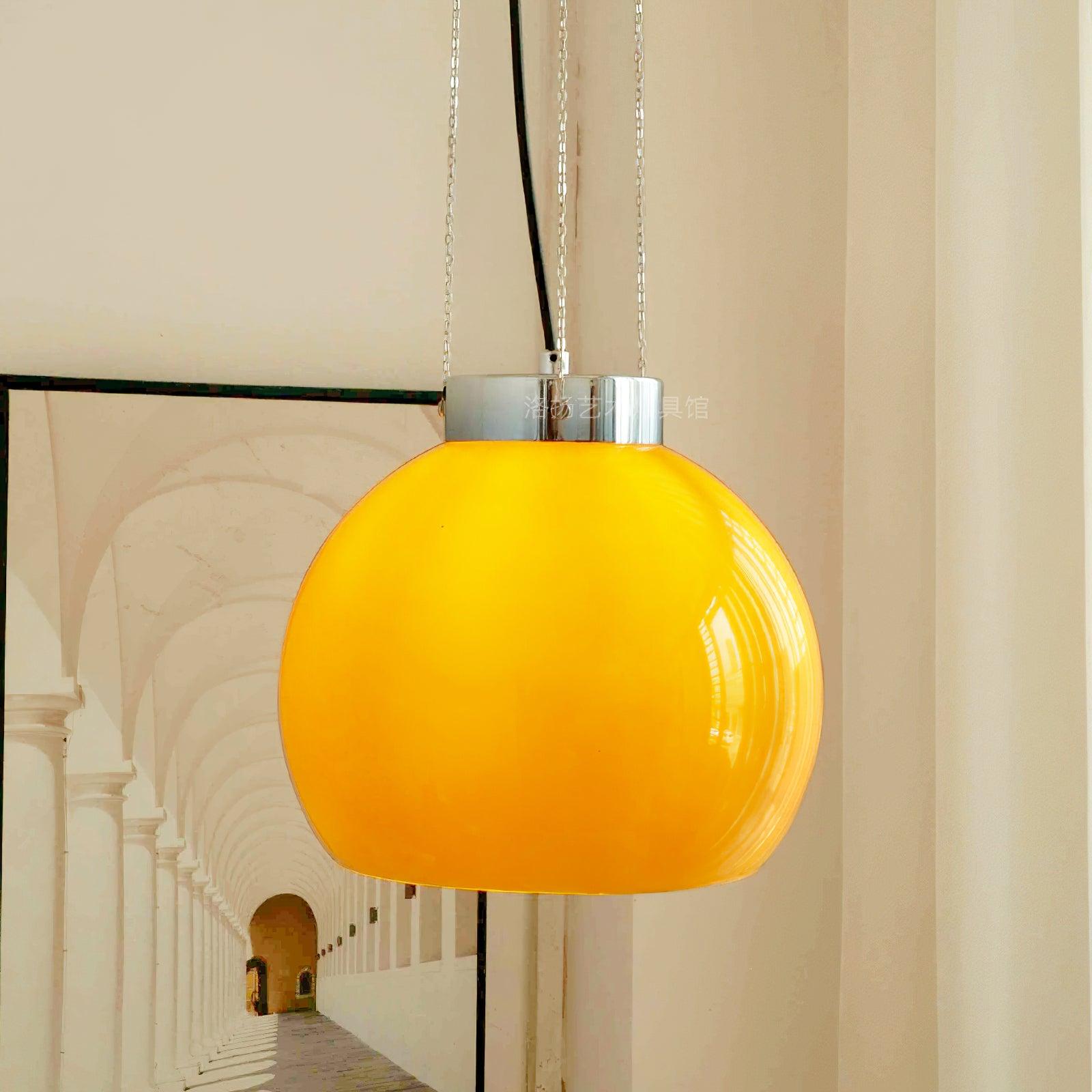 Hailie Yellow Ball Pendant Light, Metal & Glass, 9.8" - Lumpaz