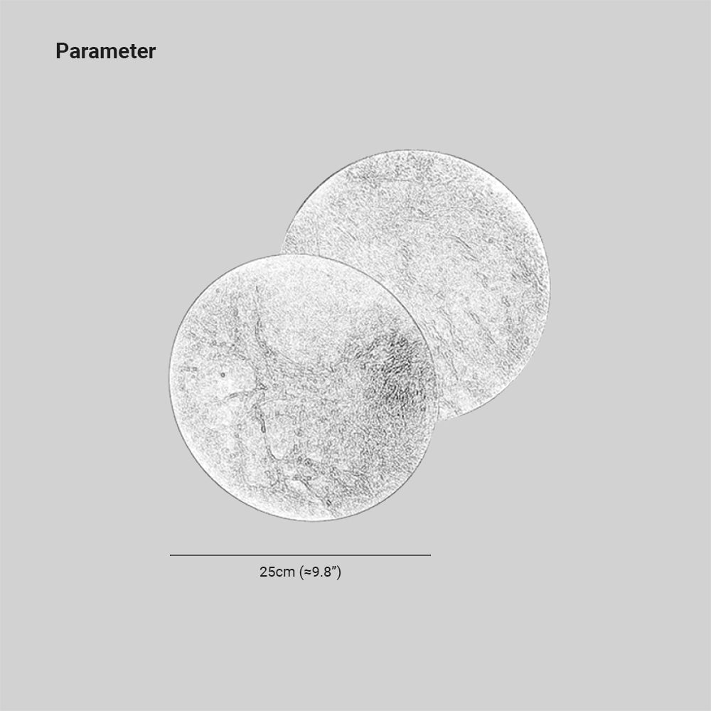 Elif Modern Minimalist Round Moon Eclipse Metal Wall Lamp Red/Bronze/Gold - Lumpaz