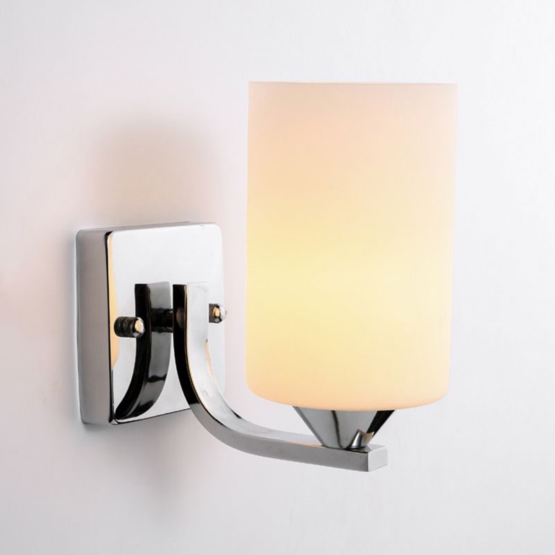 Eryn Modern Cylinder Metal Vanity Wall Lamp, Black/Chrome - Lumpaz