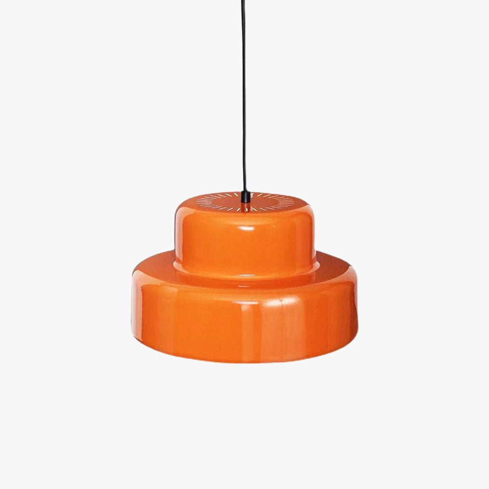 Leilani Single Head Vintage Cosy Pendant Light Orange Metal Dining Room - Lumpaz