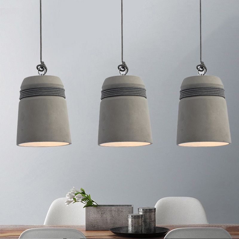 Zaid Industrial Pendant Light, Cement & Metal - Lumpaz
