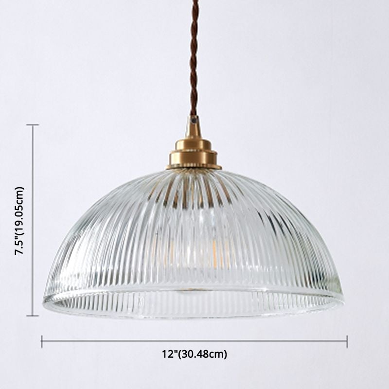 Alessio Simple Bowl Metal/Glass Pendant Light, Clear, Dining Room - Lumpaz