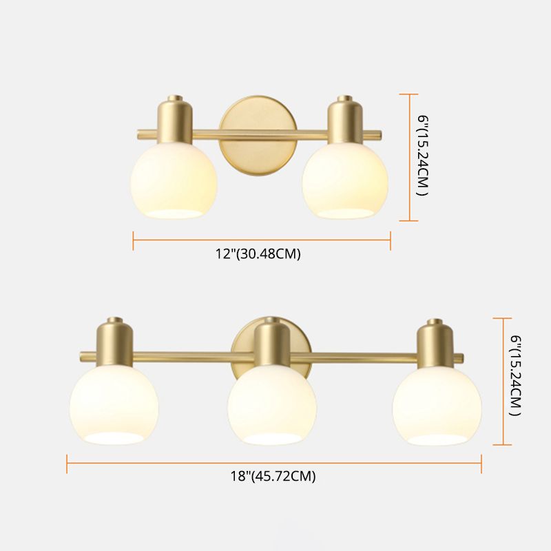 Valentina Modern Globe Metal Wall Mounted Lamps, Gold - Lumpaz