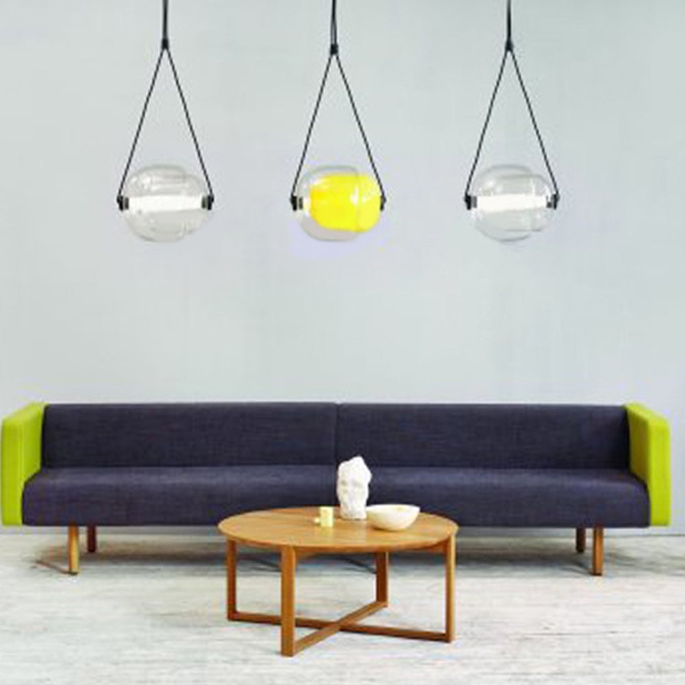 Hailie Modern Bubble Glass Pendant Light, Blue/Yellow/Pink/Smoky Gray/White/Clear - Lumpaz