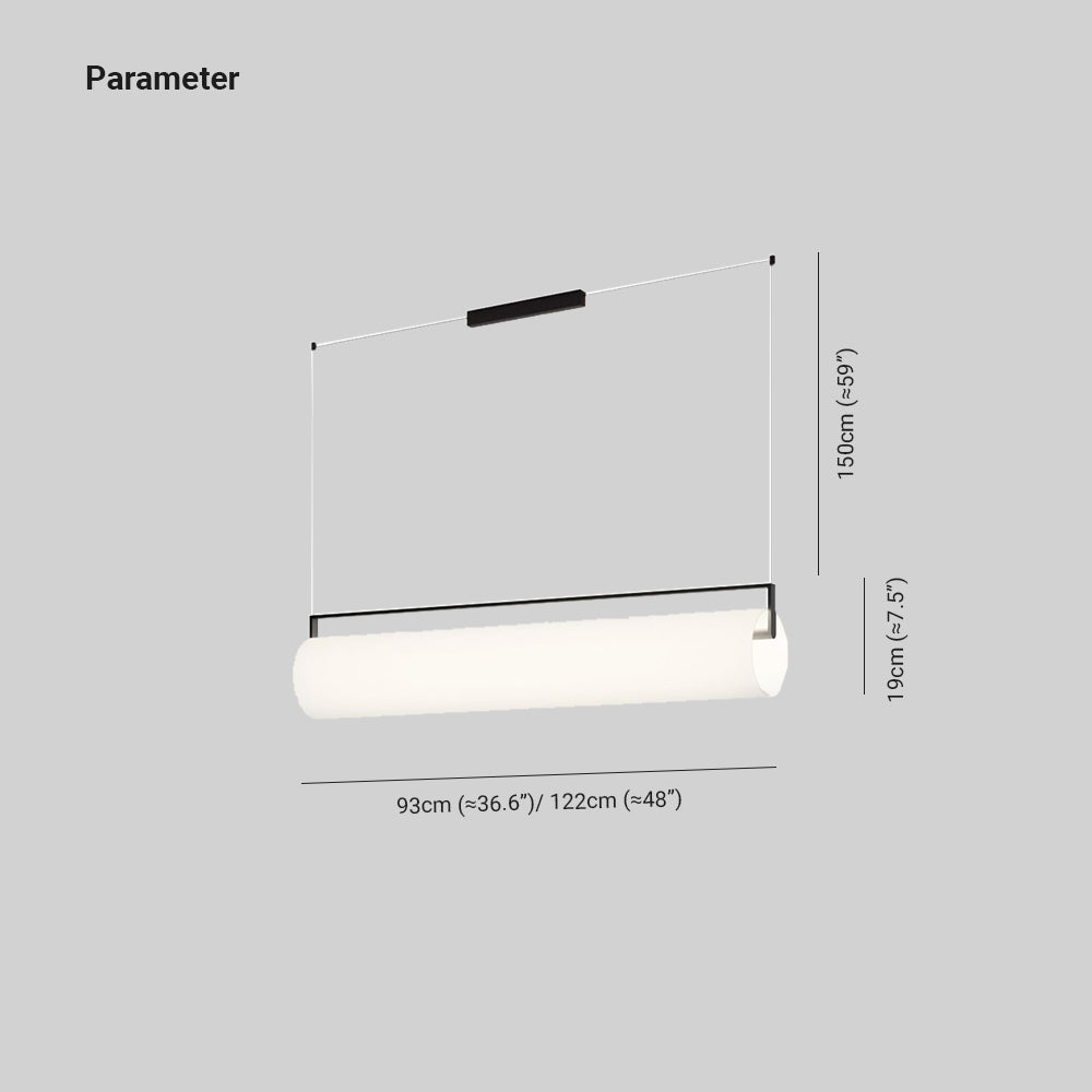 Edge Desinger Cylindrical Shape Linear Pendant Light, 36.6"/48" - Lumpaz