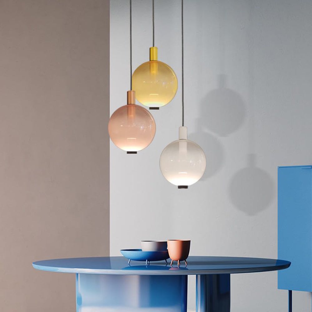 Valentina Elegant Led Pendant Light,  Multicolor, Metal/Glass, Living Room - Lumpaz