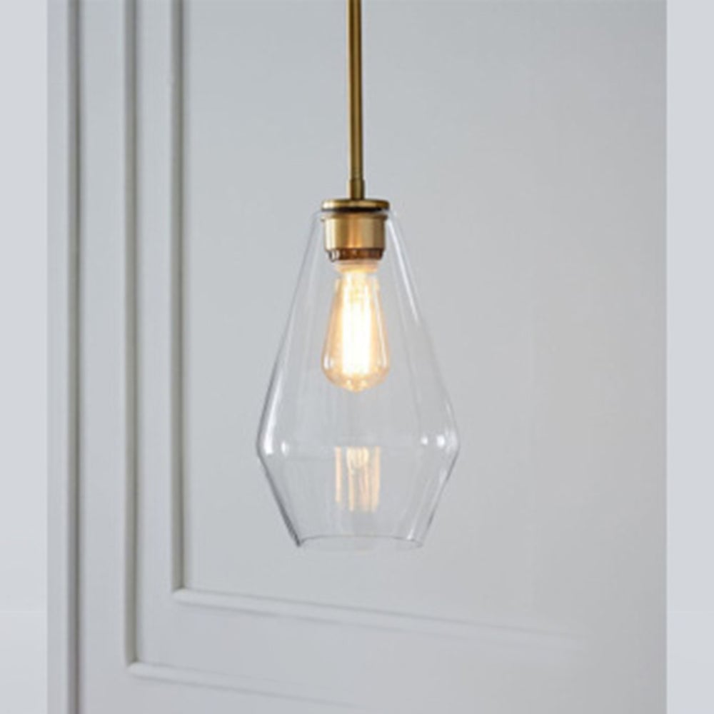 Hailie Pendant Light Clear Glass, Clear/Amber, Bedroom - Lumpaz