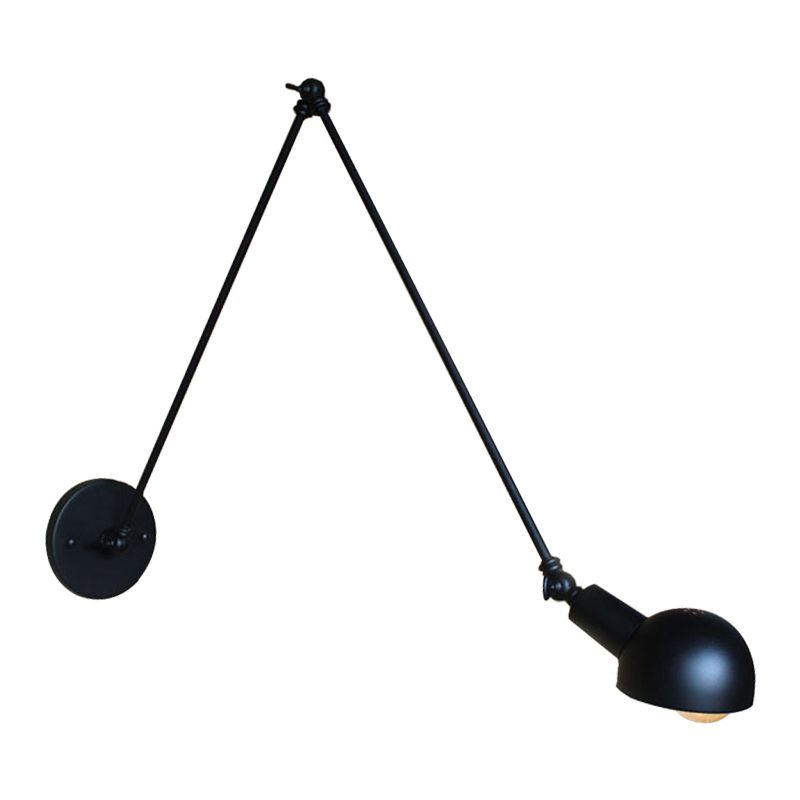 Brady Minimalist Adjustable Wall Lamp, Metal, Black, Bedroom - Lumpaz