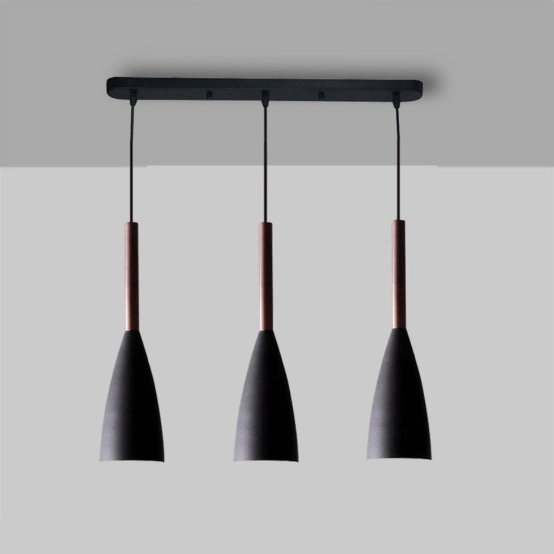 Morandi Kitchen Island Pendant Light Cluster, Wood/Metal - Lumpaz