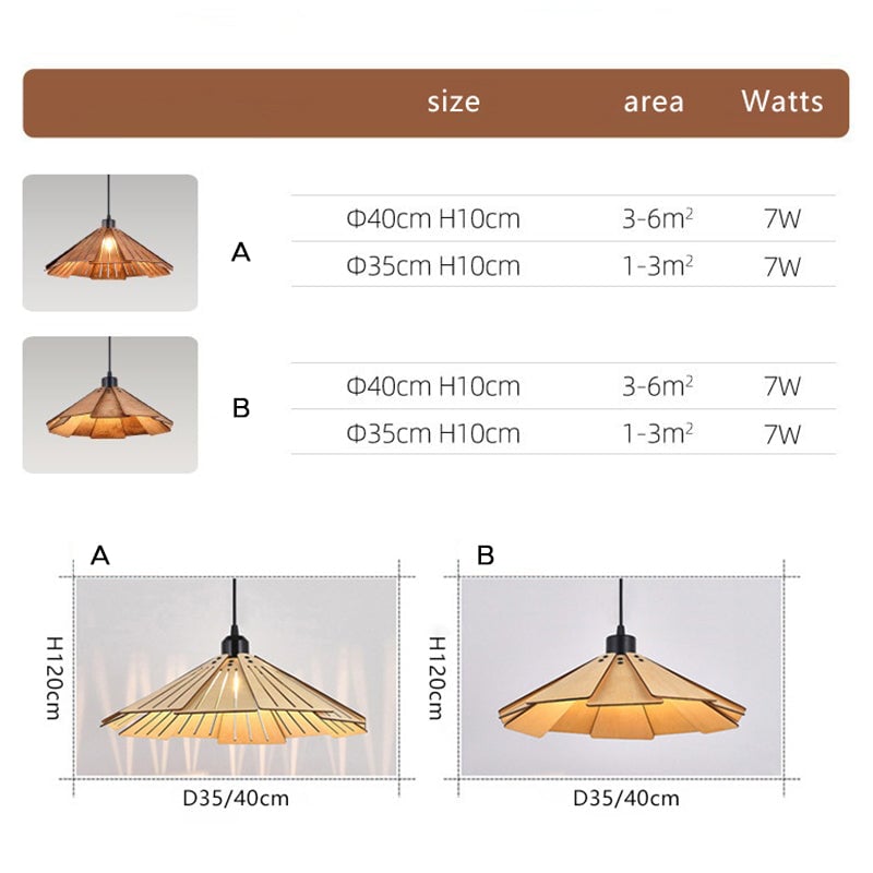 Samuels Retro Pendant Light, Metal & Wood - Lumpaz