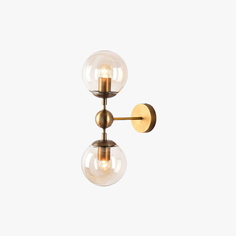 Valentina Globe Glass Vanity Wall Light, Black/Gold, Bedroom - Lumpaz