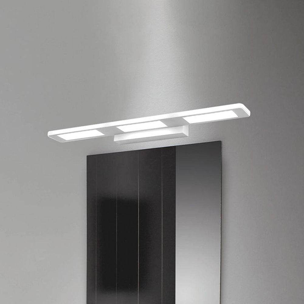 Leigh Modern Rectangular Metal/Acrylic Wall Lamp, White, Bathroom - Lumpaz