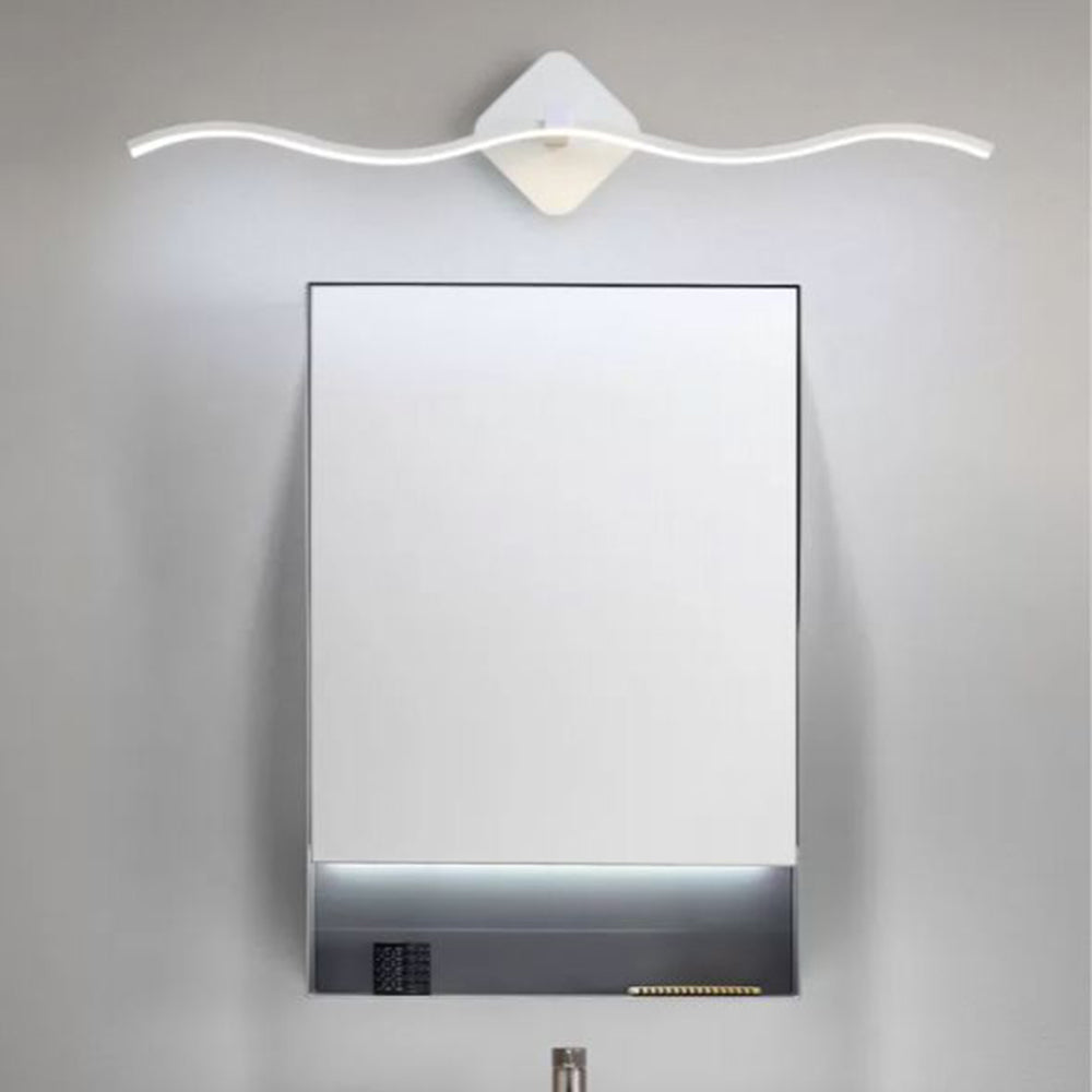 Minimalist Wave Linear Metal Wall Lamp, Black/White - Lumpaz