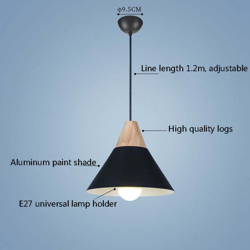 Morandi Multi-Shaped Wood And Metal Pendant Light, 6 Colors - Lumpaz
