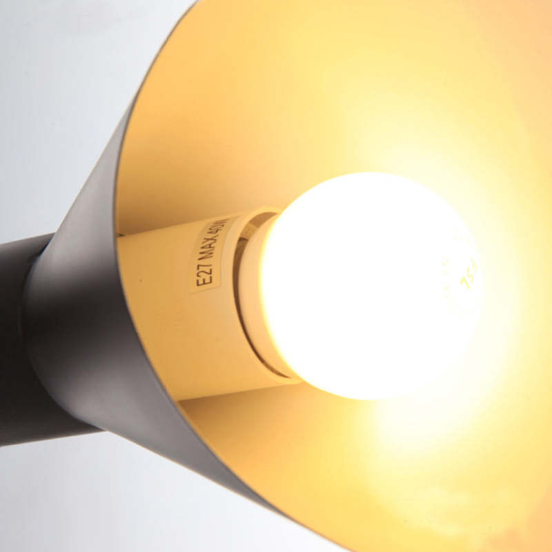 Brady Modern Cone Metal Wall Lamp, Black/White - Lumpaz