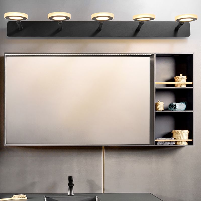 Leigh Nordic Round Vanity Wall Lamp, Black, Bathroom - Lumpaz