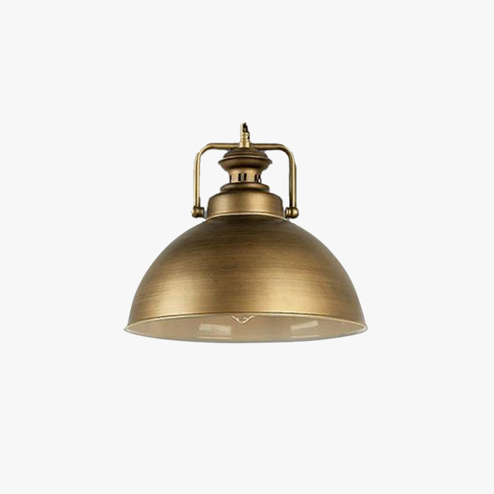 Alessio Vintage Metal Demo Industrial Rustic Pendant Light, Gold - Lumpaz