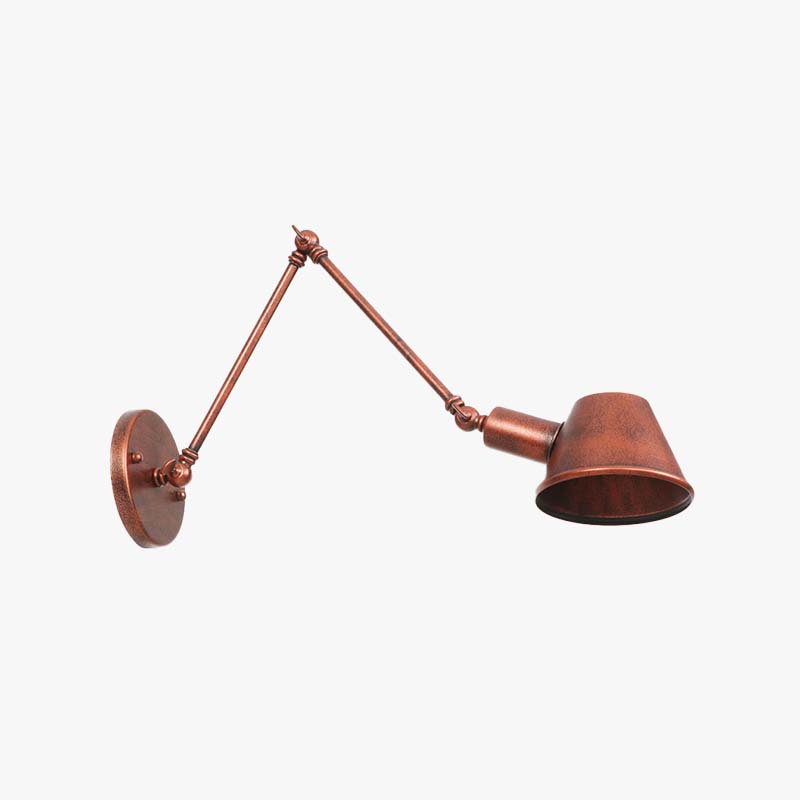 Brady Rotatable Wall Lamp with Swing Arm, Black/Rust - Lumpaz