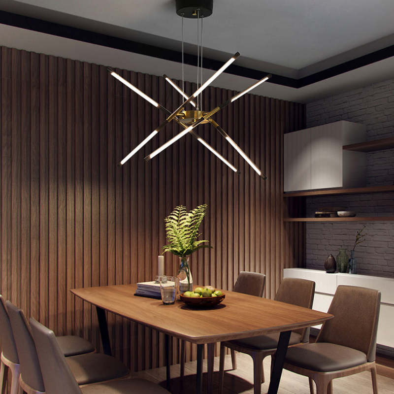 Edge Pendant Light, Black/Gold, 6/8/10/12 Heads - Lumpaz