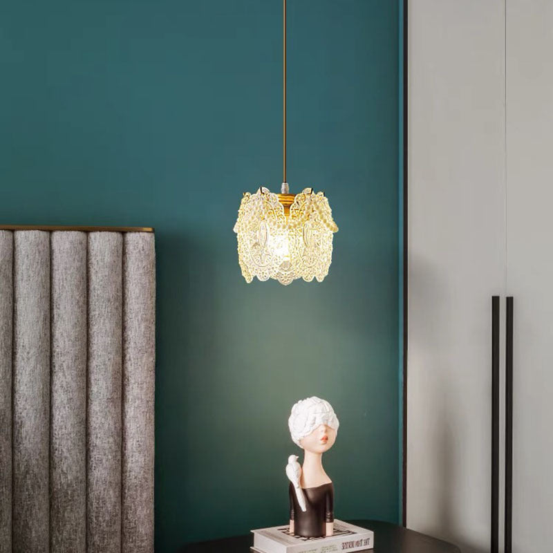 Kirsten French Lacey Flower Metal/Acrylic Pendant Light, White - Lumpaz