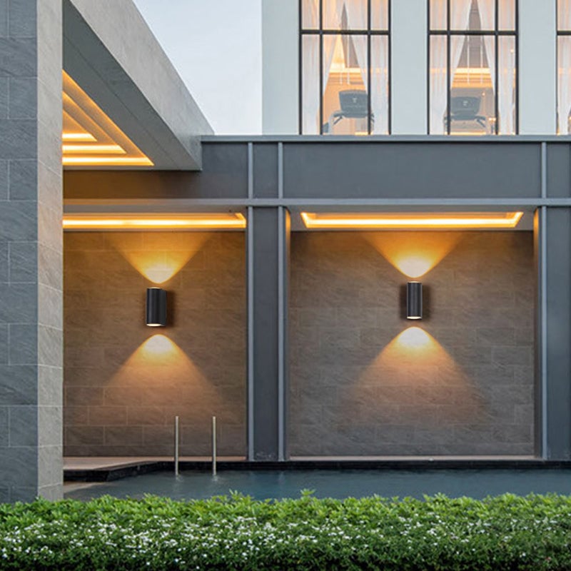 Orr Minimalist Metal Square Outdoor Wall Lamp, Black - Lumpaz