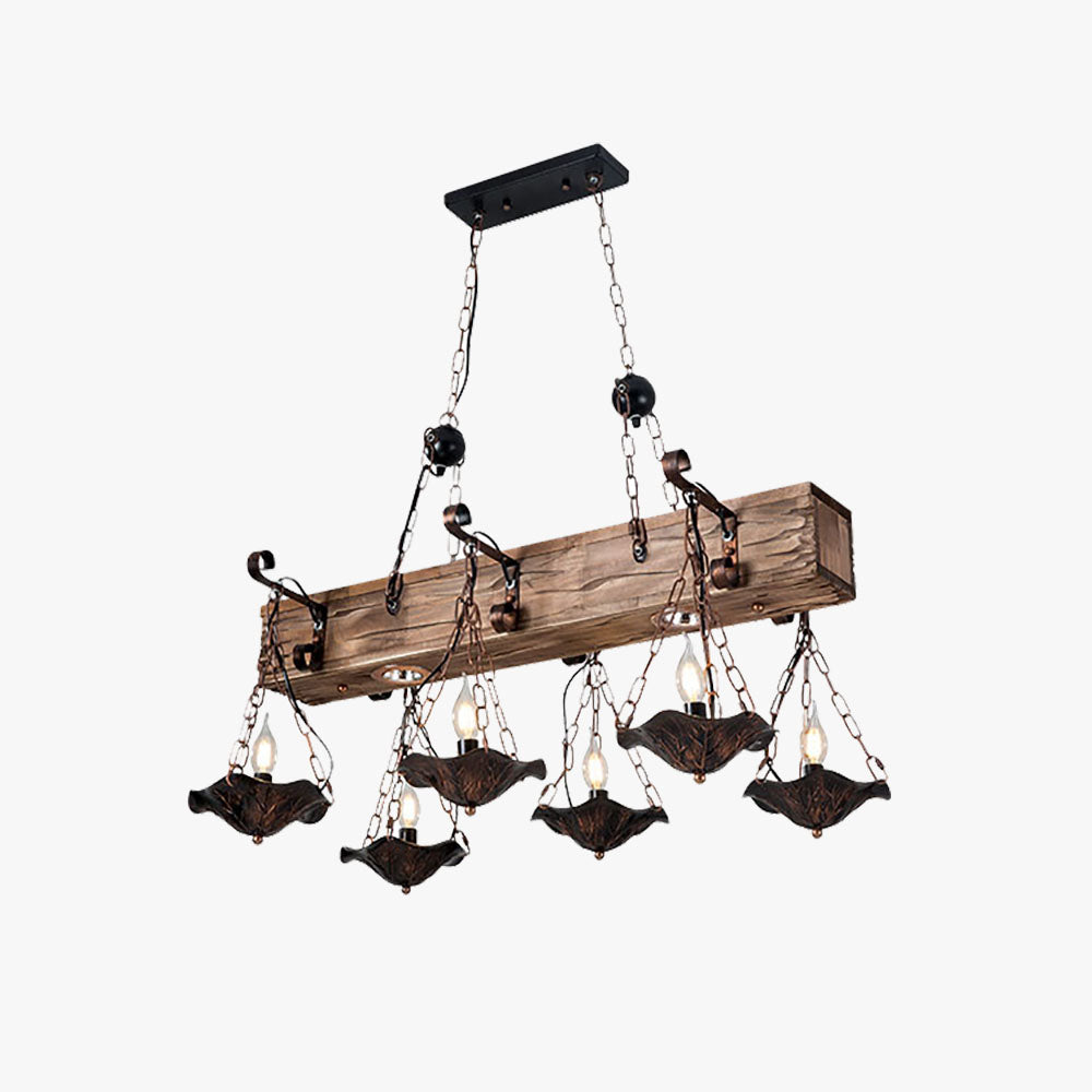 Austin Industrial Metal/Wood Pendant Light, Bronze - Lumpaz