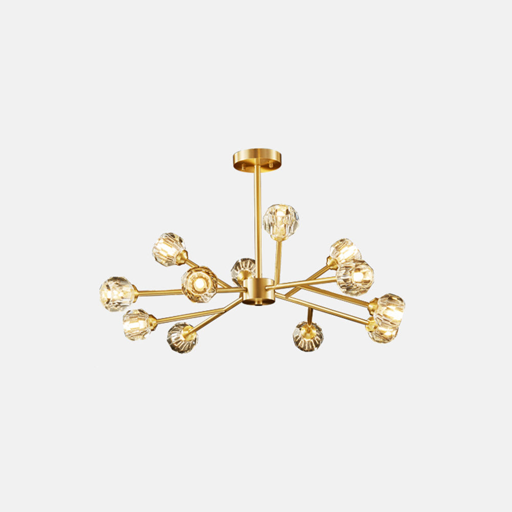 Valentina Modern Blown Metal Pendant Light, Gold - Lumpaz