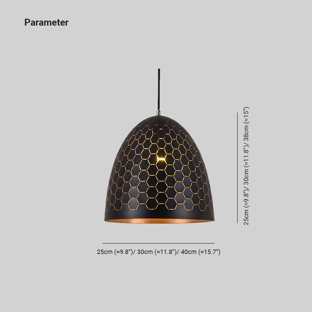 Nazifa Modern Dome Metal Black Pendant Light - Lumpaz