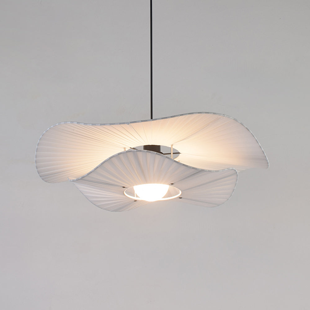Renée Modern Nordic Cloth/Metal Shell Pendant Light, White - Lumpaz