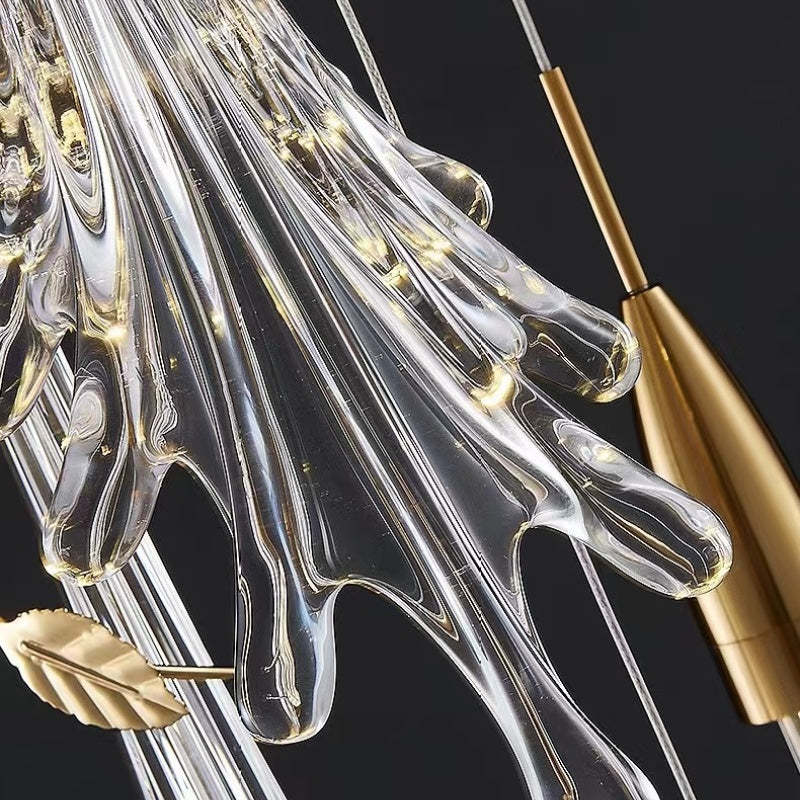 Sanna Elegant Flower Metal/Glass Pendant Light, Bedroom - Lumpaz
