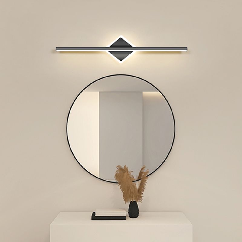 Leigh LED Linear Mirror Front Vanity Wall Lamp Black/Gold - Lumpaz