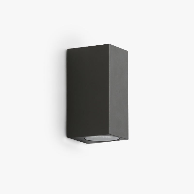 Orr Minimalist Metal Square Outdoor Wall Lamp, Black - Lumpaz
