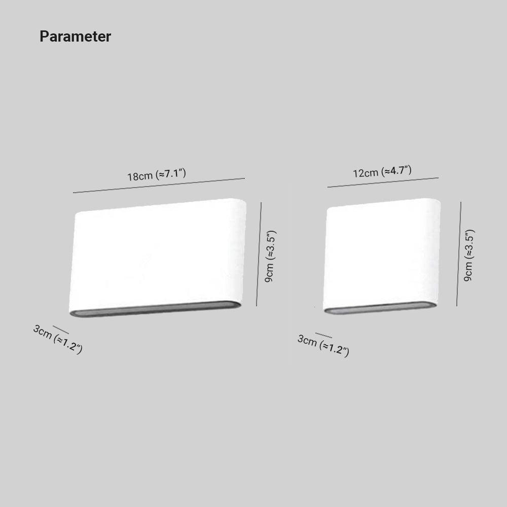 Orr Modern Rectagulart Metal Outdoor Wall Lamp, Black/White - Lumpaz