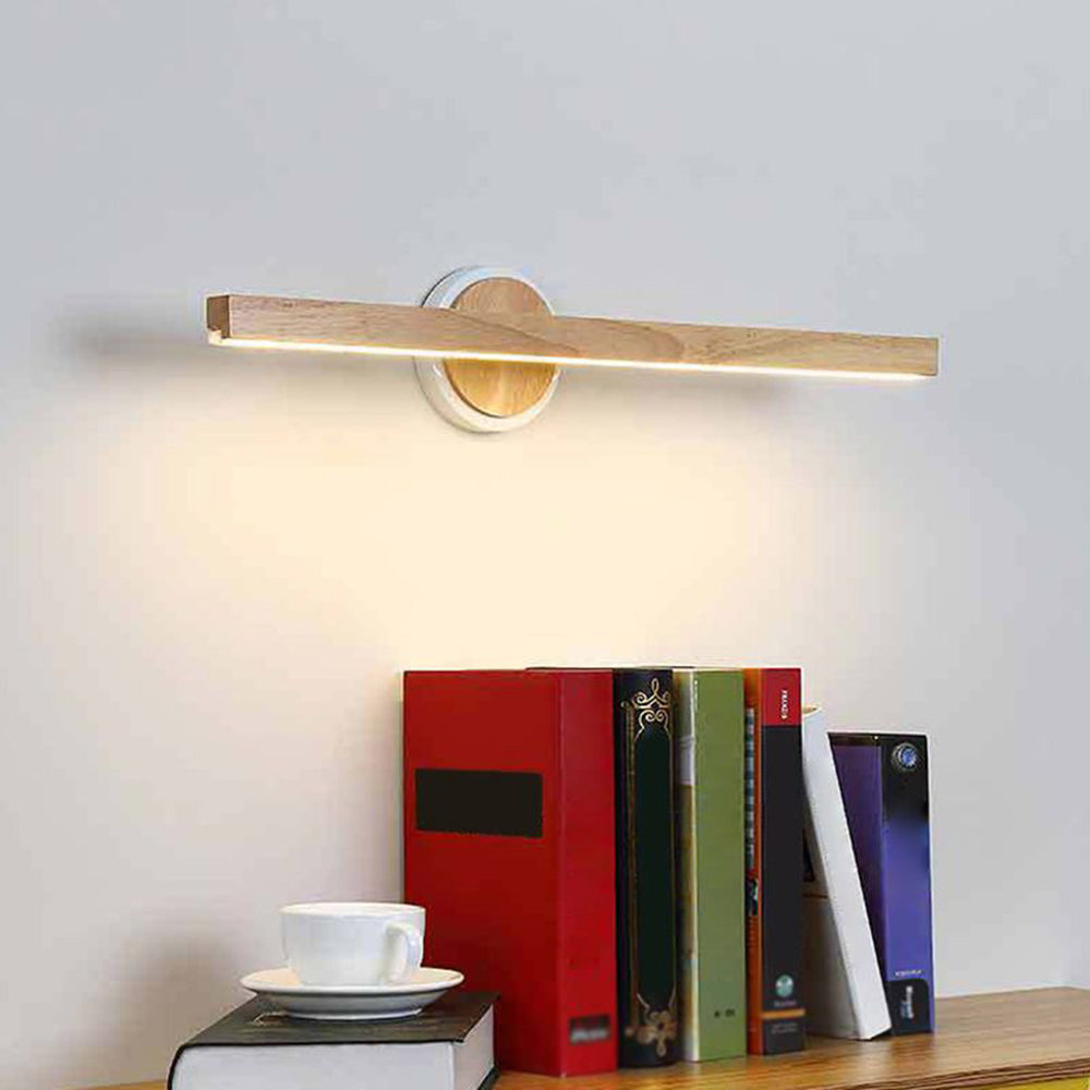 Ozawa Modern Linear Wooden Mirror Front Vanity Wall Lamp - Lumpaz