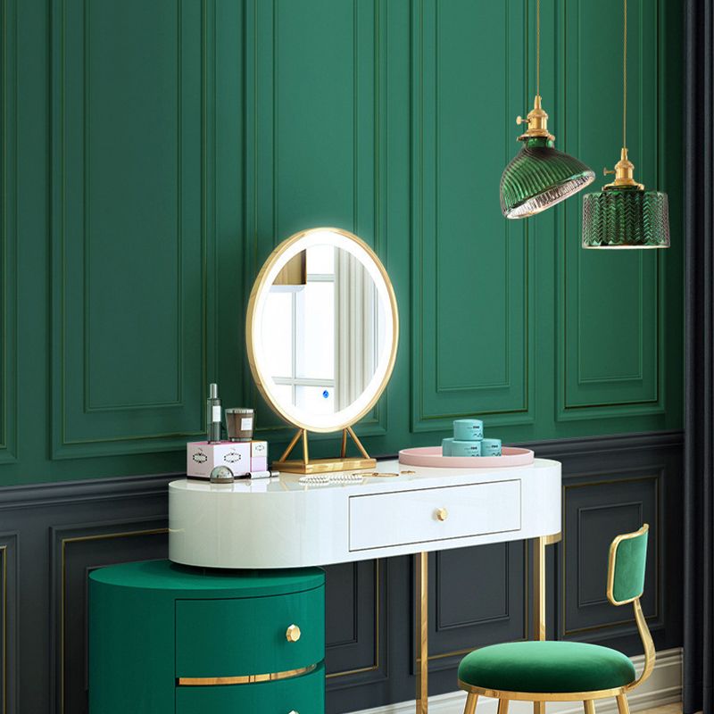 Hailie Retro LED Pendant Light Green Metal/Glass Dining Room - Lumpaz