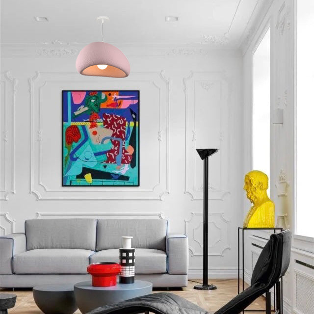 Byers Wabi-Sabi Spherical Cloud Pendant Light, Gray/White/Pink/Blue - Lumpaz