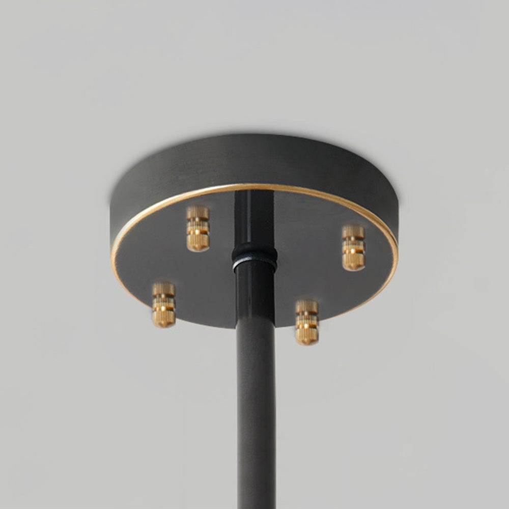 Kirsten Modern Annular Metal And Glass Pendant Light, Black/Gold - Lumpaz