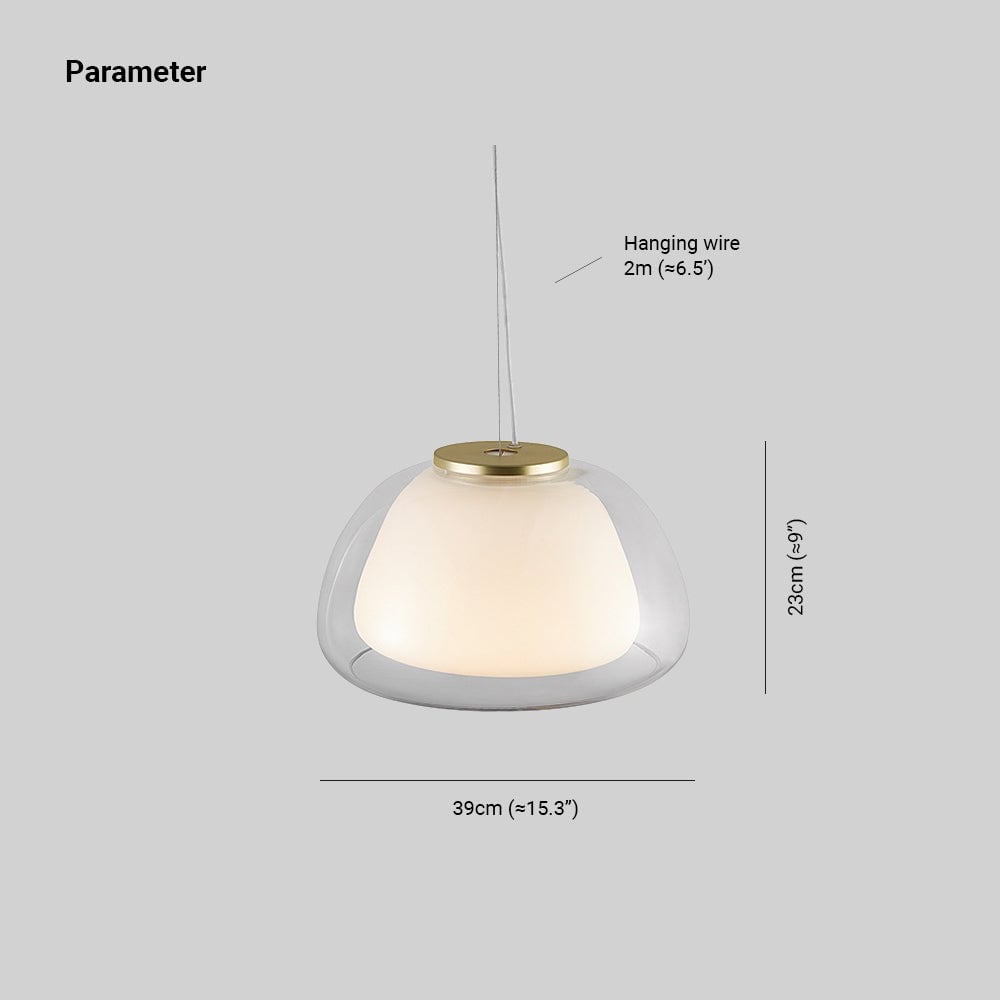 Byers Double Layer White Glass Pendant Light - Lumpaz