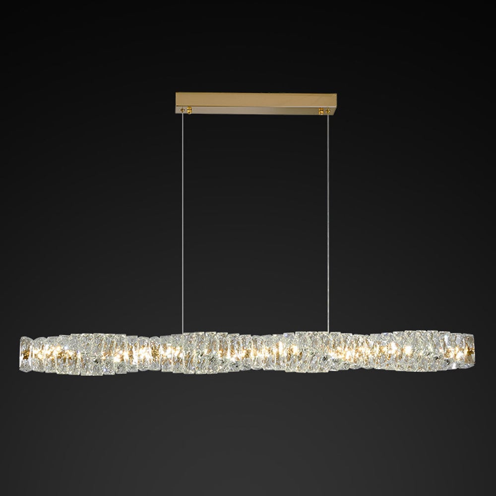 Kristy Crystal Sliver and Gold Pendant Light, Stainless Steel - Lumpaz