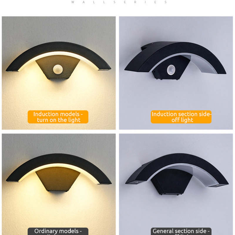 Orr Nordic Arc Metal LED Outdoor Wall Lamp, Black - Lumpaz