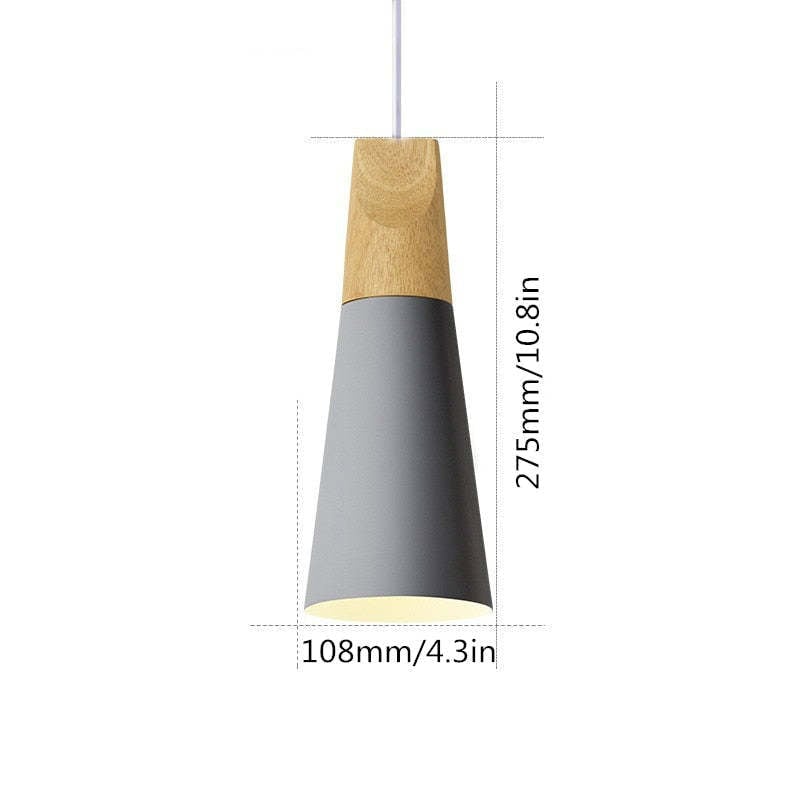 Morandi Multi-Shaped Wood And Metal Pendant Light, 6 Colors - Lumpaz