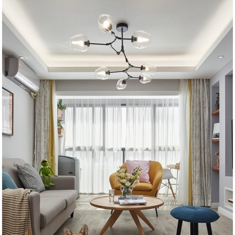 Valentina Nordic Modern Glass Pendant Light Clear Bubble - Lumpaz