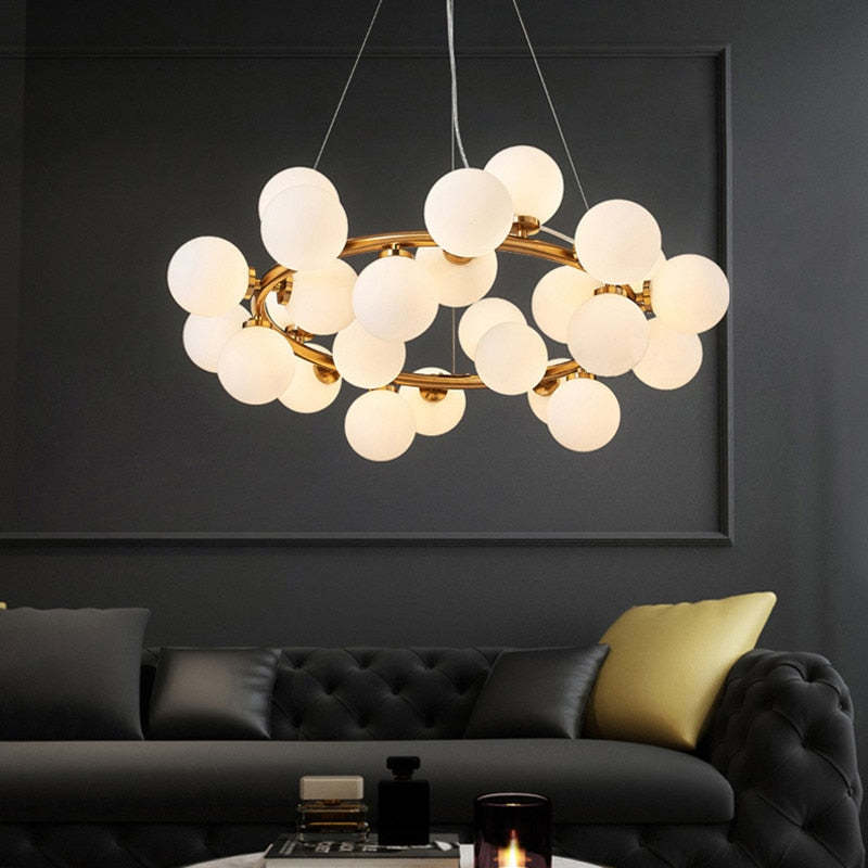 Valentina Chandelier Bubble, Magic Beans, Glass, Dining Room - Lumpaz
