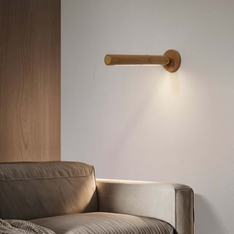 Ozawa Wooden Metal Rotatable/Removable Mounted Wall Lamp, Wood - Lumpaz