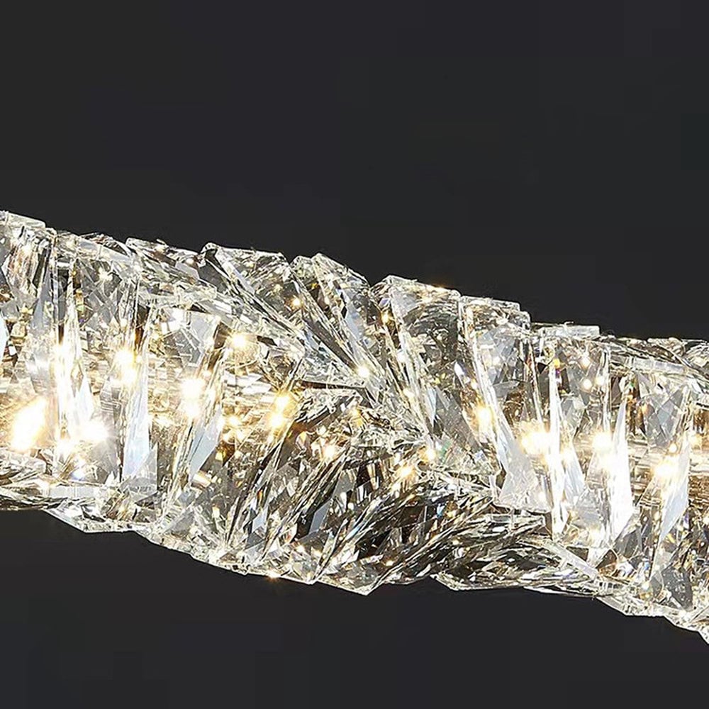 Kristy Crystal Sliver and Gold Pendant Light, Stainless Steel - Lumpaz